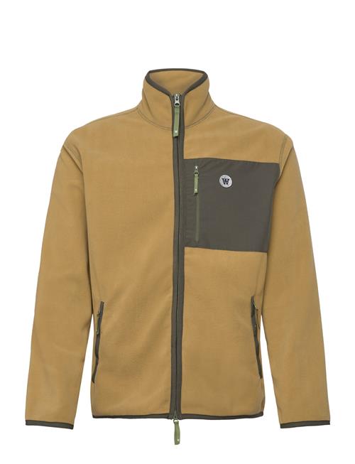 Double A by Wood Wood Jay Chrome Badge Zip Fleece Double A By Wood Wood Khaki