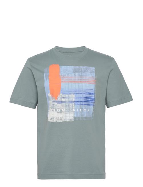 Se Tom Tailor Printed T-Shirt Tom Tailor Grey ved Booztlet