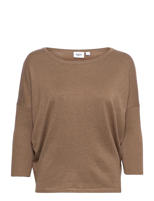 Saint Tropez A2561, Milasz R-Neck Pullover Saint Tropez Brown