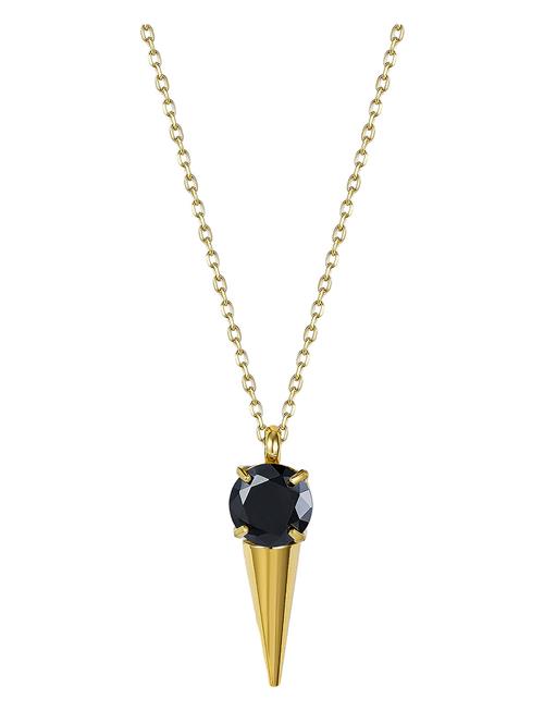 Se Bud to rose Crystal Spike Necklace Black/Gold Bud To Rose Black ved Booztlet