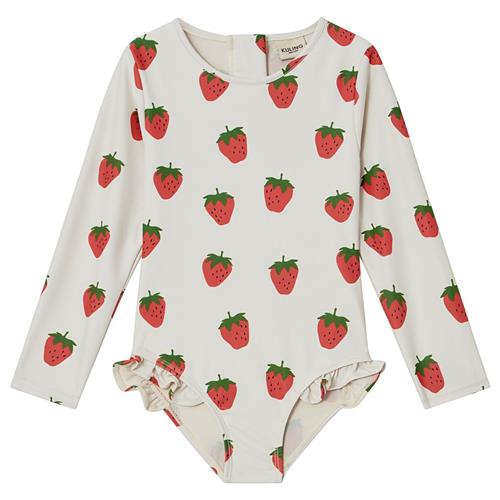 Kuling Antibes Mønstret Badedragt Med Jordbær Cremefarvet 86/92 cm  Hvid  86/92 cm  Unisex
