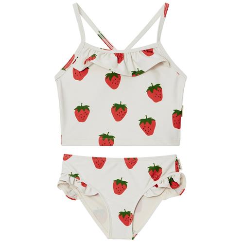 Se Kuling Fiji Mønstret Tankini Med Jordbær Cremefarvet | Hvid | 86/92 cm ved Babyshop