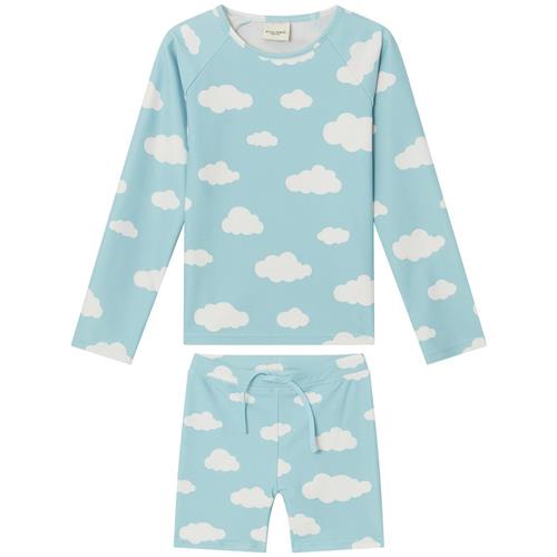 Kuling Rhodes Mønstret UV-sæt Med Skyer Dove Blue 110/116 cm  Blå  110/116 cm  Unisex
