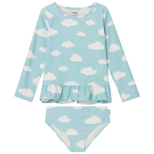 Kuling Florence Mønstret UV-sæt Med Skyer Blå 98/104 cm  Blå  98/104 cm  Unisex