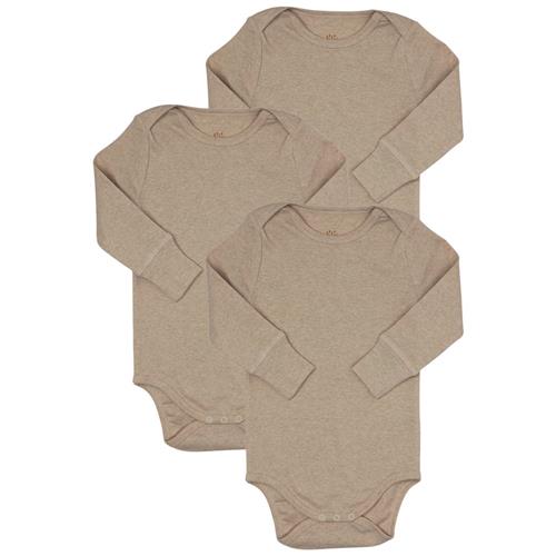 Copenhagen Colors 3-pak Babybodyer Natural Melange | Beige | 56 cm