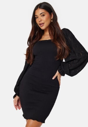 Se BUBBLEROOM Jayla smock dress Black L ved Bubbleroom