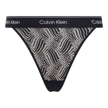 Calvin Klein Trusser Modern Lace Thong Sort polyamid Medium Dame