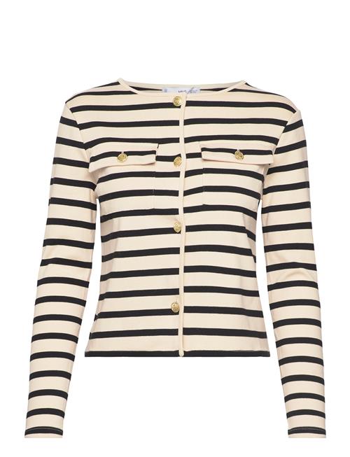 Mango Striped Cardigan With Buttons Mango Cream