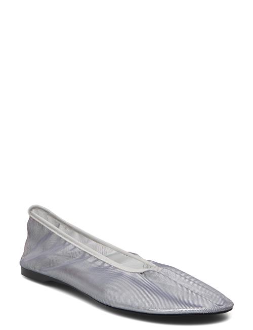 Mango Semi-Transparent Mesh Ballet Flats Mango Silver