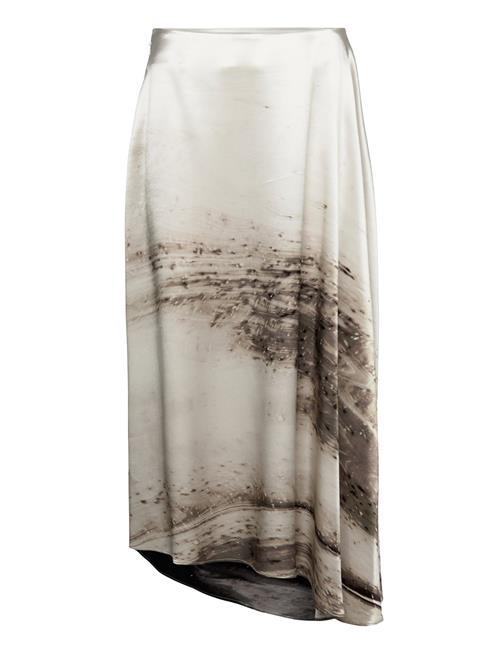 Calvin Klein Travertine Print Asymetric Skirt Calvin Klein White