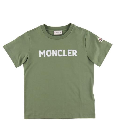 Se Moncler Moncler T-shirt - ArmygrÃ¸n m. Hvid ved KidsWorld