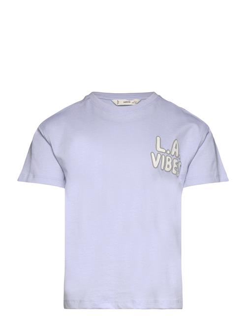 Mango Printed Message T-Shirt Mango Blue