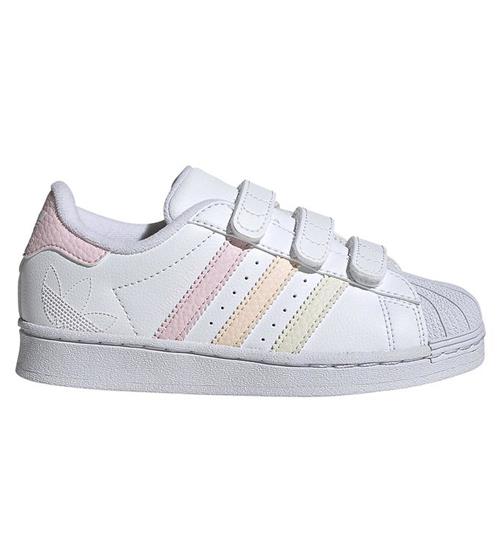 Se adidas Originals Sko - Superstar CF C - Hvid/Rosa/Gul ved KidsWorld