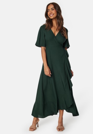 Se Happy Holly Ellinor Viscose Dress Dark green 32/34 ved Bubbleroom