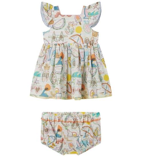 Stella McCartney Kids Stella McCartney Kids Kjole m. Bloomers - Hvid/Pastel