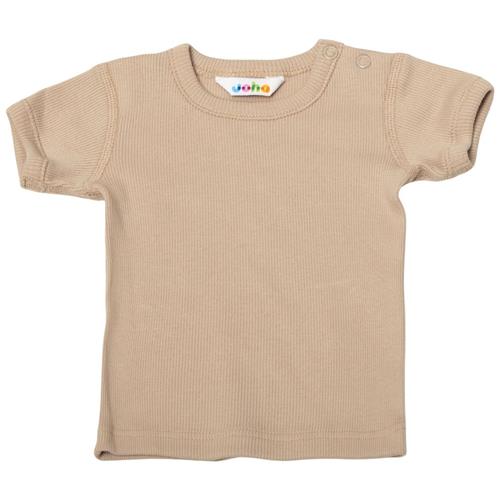 Se Joha Ribbet T-shirt Beige | Beige | 80 cm ved Babyshop