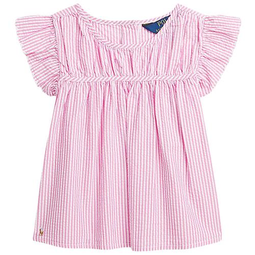 Ralph Lauren Stribet Bluse Rose | Lyserød | 140-142 cm