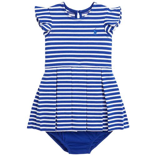 Se Ralph Lauren Stribet Baby-kjole Sapphire Star | Blå | 18 months ved Babyshop