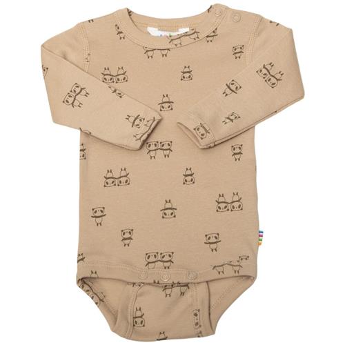 Se Joha Mønstret Babybody Beige | Beige | 70 cm ved Babyshop