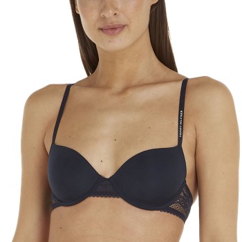 Tommy Hilfiger Bh Lace Trim Balconette Bra Marineblå A 70 Dame