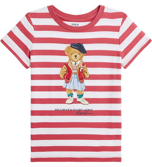 Polo Ralph Lauren Polo Ralph Lauren T-shirt - RÃ¸d/Hvidstribet m. Bamse