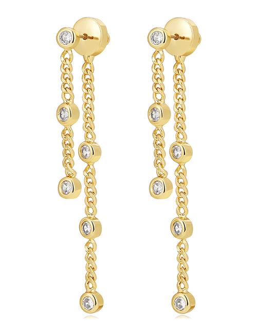 Se LUV AJ The Estelle Double Chain Studs- Gold LUV AJ Gold ved Booztlet