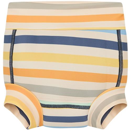 Hust&Claire Harumi Stribet Svømmeble Peony Blue | Beige | 0-3 months