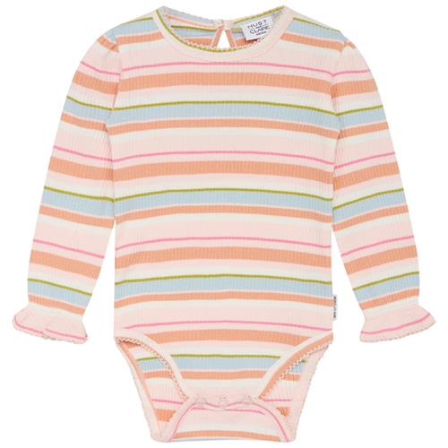 Hust&Claire Beatrix Stribet Ribbet Babybody Icy Pink | Lyserød | 68 cm