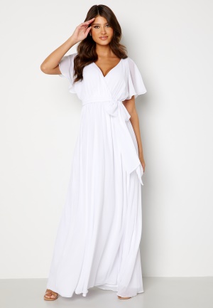 Se Goddiva Flutter Sleeve Chiffon Maxi Dress  XS (UK8) ved Bubbleroom