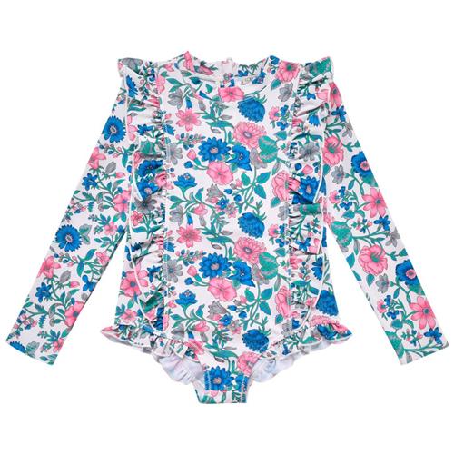 Se Louise Misha Aurelie Badedragt Blue Summer Meadow | Blå | 12 months ved Babyshop