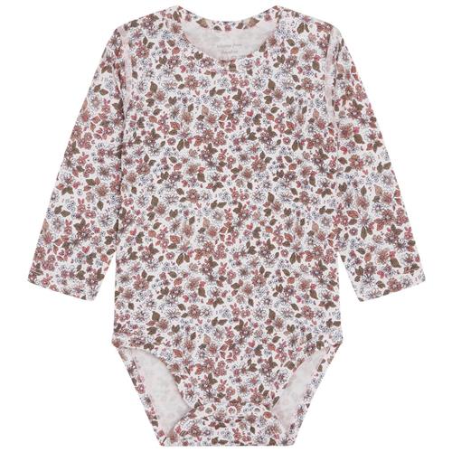 Se Hust&Claire Buller Blomstret Babybody Rose Morn | Lyserød | 62 cm ved Babyshop