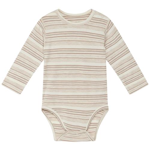 Hust&Claire Buller Stribet Babybody Wheat Melange | Beige | 56 cm