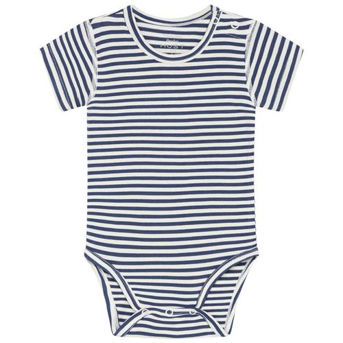 Se Hust&Claire Bue Stribet Babybody Blue Moon | Blå | 62 cm ved Babyshop