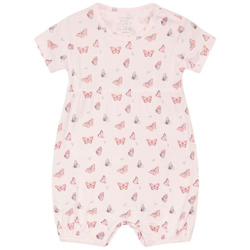 Se Hust&Claire Milu Mønstret Romper Rose Morn | Lyserød | 74 cm ved Babyshop