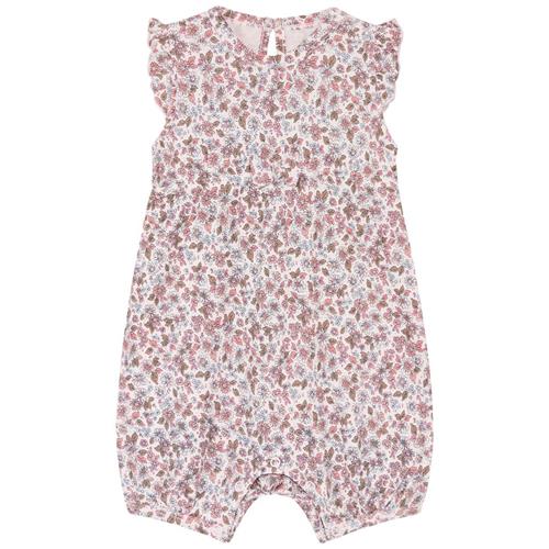 Se Hust&Claire Musling Blomstret Romper Rose Morn | Lyserød | 68 cm ved Babyshop