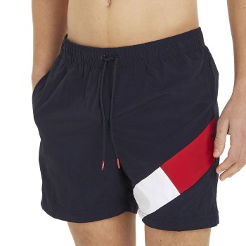 Tommy Hilfiger Badebukser Solid Flag Swim Shorts Mørkblå nylon Large Herre