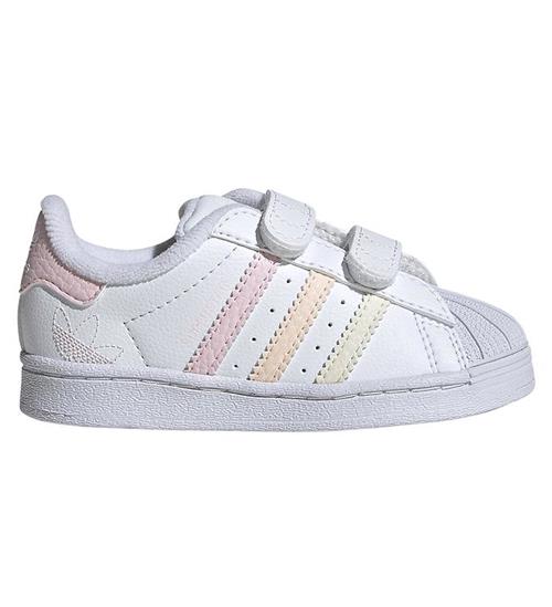 Se adidas Originals Sko - Superstar CF I - Hvid/Rosa/Gul ved KidsWorld