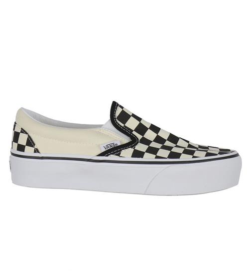 Se Vans Sko - Classic Slip-On - Checkerboard - Sort/Off White ved KidsWorld