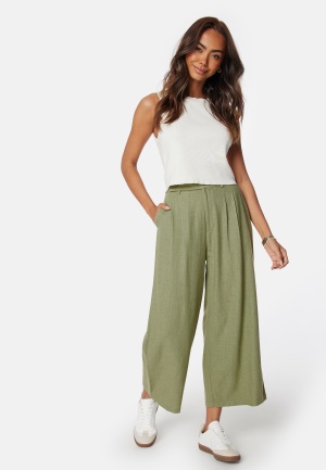 Happy Holly Nyla Linen Pants Khaki green 40/42