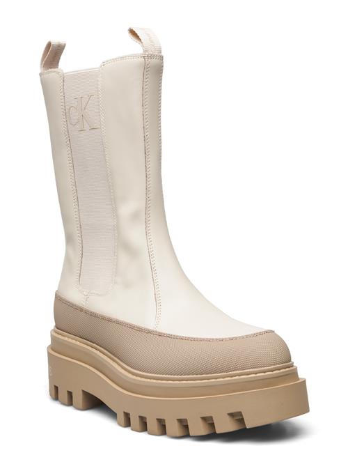 Se Calvin Klein Flatform Chelsea Boot Lth Wn Calvin Klein Cream ved Booztlet