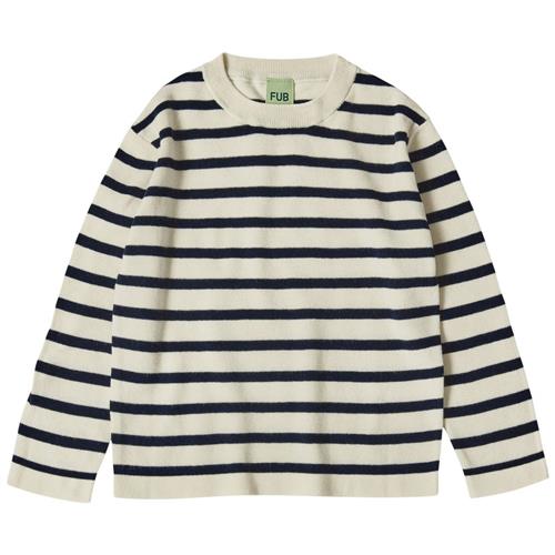 Se FUB Stribet Langærmet T-shirt Ecru/Dark Navy | Beige | 120 cm ved Babyshop