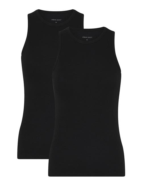 2-Pack Women Bamboo Tank Top Rib URBAN QUEST Black