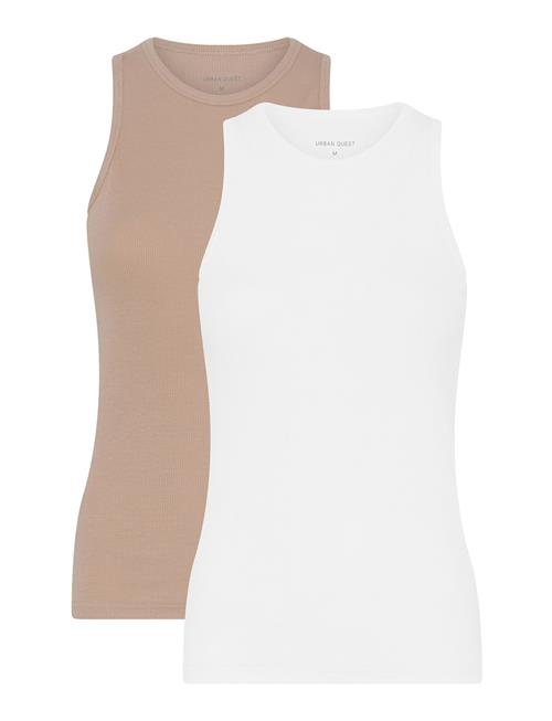 2-Pack Women Bamboo Tank Top Rib URBAN QUEST White