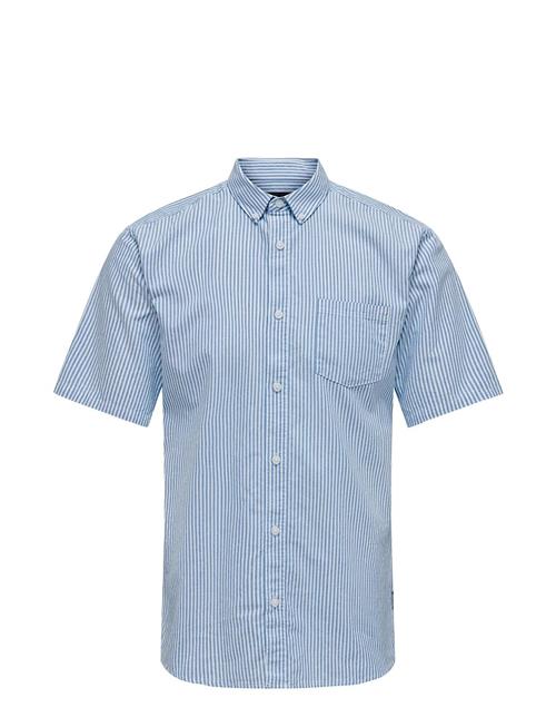 ONLY & SONS Onsremy Ss Slim Wash Stripe Oxford Shirt ONLY & SONS Blue