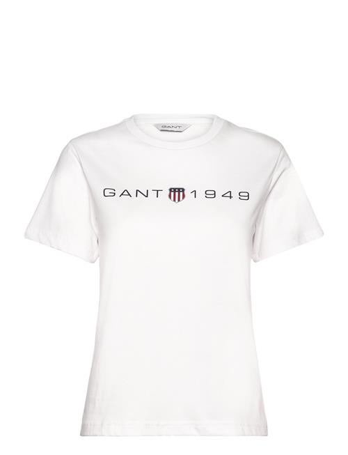 Se GANT Reg Printed Graphic T-Shirt GANT White ved Booztlet