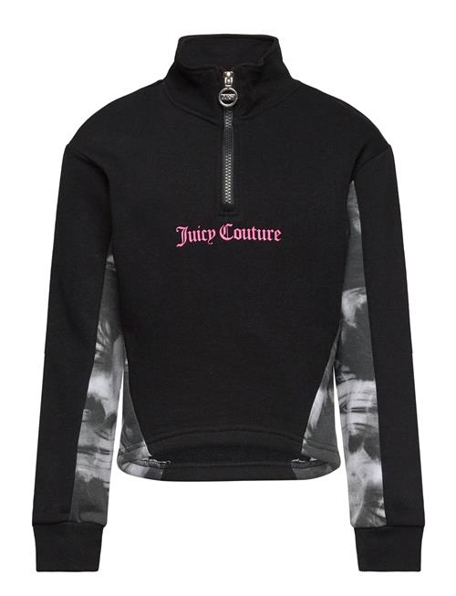 Se Juicy Couture Marbel Print Panel Quarter Zip Funnel Bb Juicy Couture Black ved Booztlet