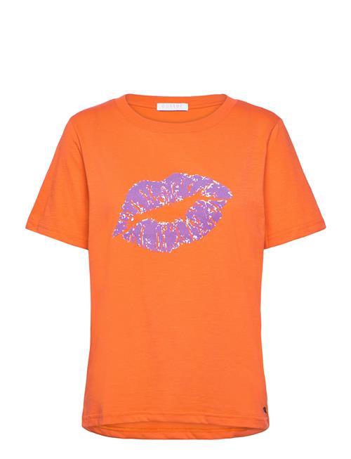 Se Coster Copenhagen T-Shirt With Kissing Lips - Mid Sle Coster Copenhagen Orange ved Booztlet