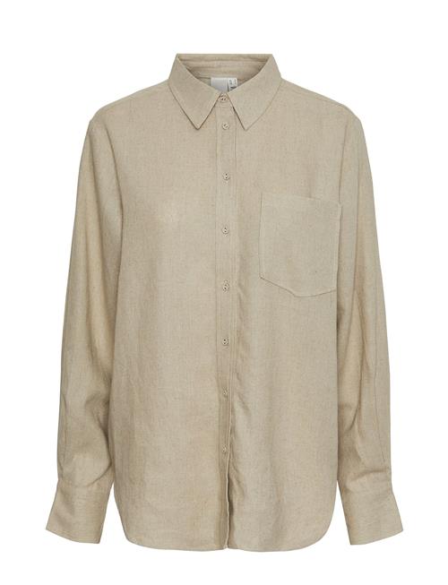 Yasflaxy Ls Linen Shirt Noos YAS Beige