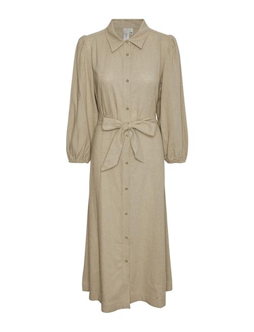 YAS Yasflaxy 3/4 Linen Shirt Dress Noos YAS Beige