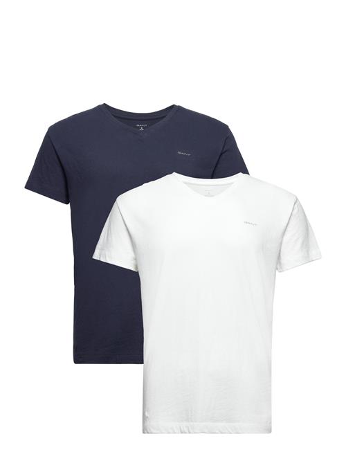 Se GANT V-Neck T-Shirt 2-Pack GANT Navy ved Booztlet